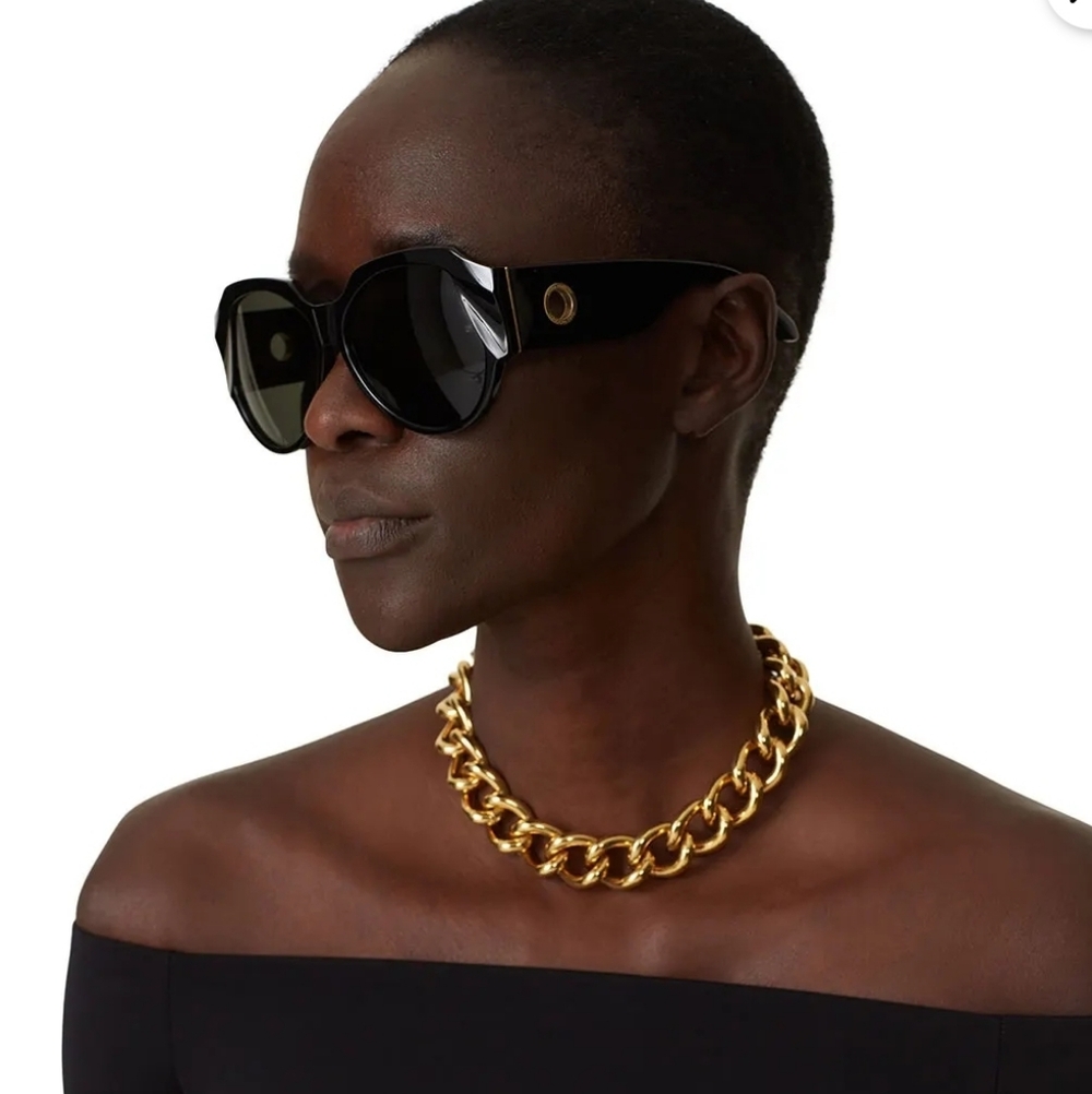 Linda Farrow Christie Black Oversized Sunglasses